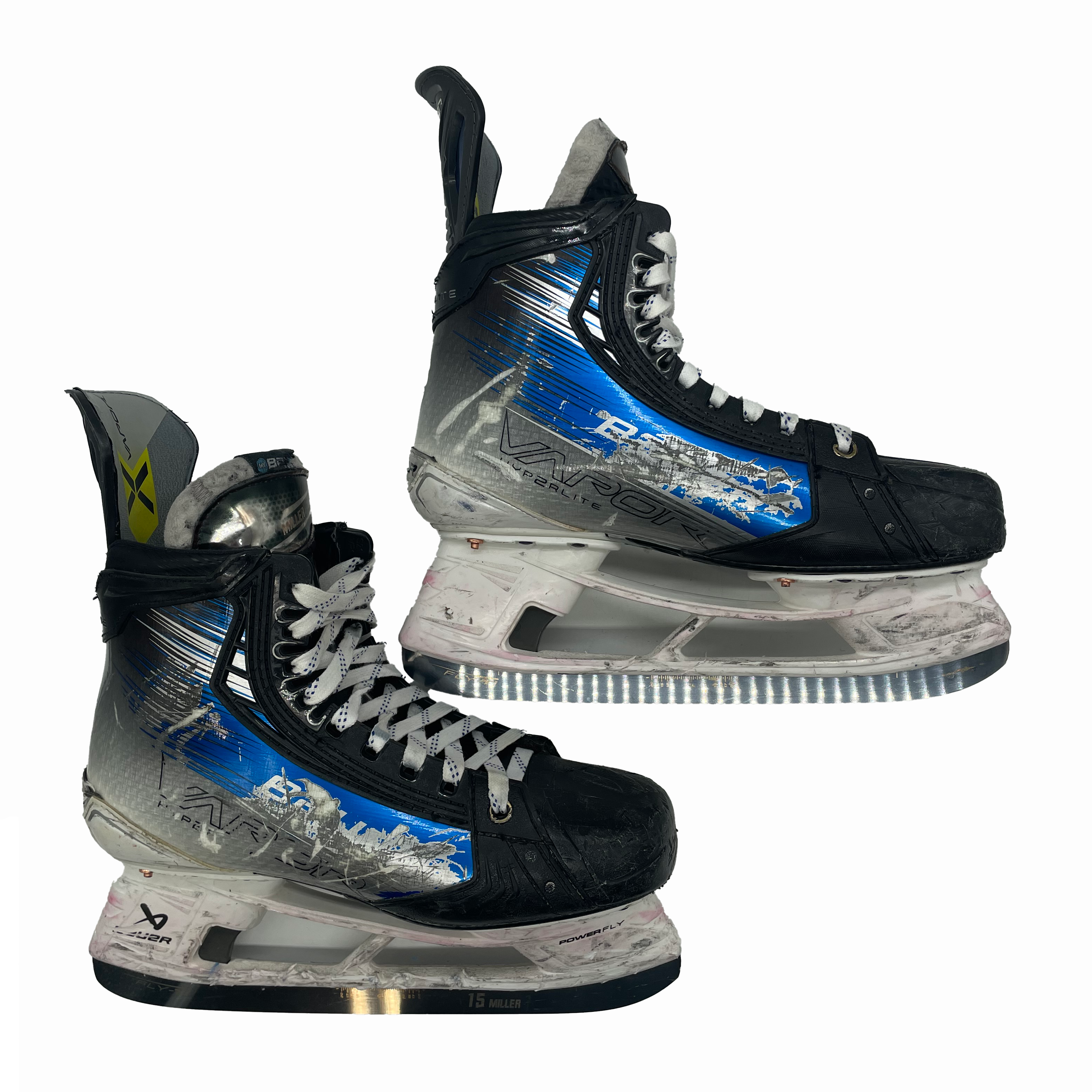 Bauer Vapor Hyperlite 2 - Patins de hockey Pro Stock d'occasion - Taille 9,5D (bleu)